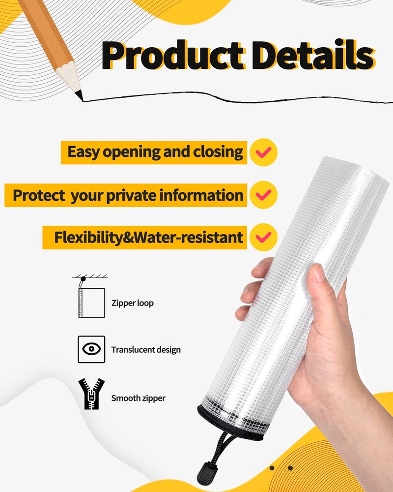 ساني حقيبة شبكية بلاستيكية بسحاب من SUNEE، مقاس 6.8 × 9.2 بوصة (أسود، عبوة من 18 قطعة)، حقيبة كبيرة جدًا مقاومة للماء بسحاب، مثالية لتنظيم وتخزين اللوازم المدرسية والمكتبية، والألغاز، والألعاب. - Image 3